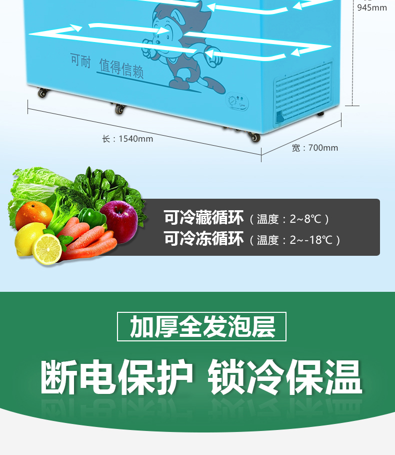 可耐(kenai)冷柜bd/bc-568 可耐(kenai)bd/bc-568 568升家用商用冰柜