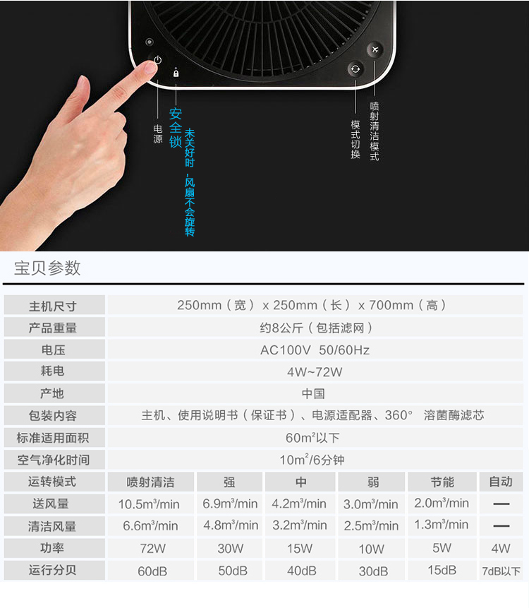 巴慕达（BALMUDA）空气净化器 EJT-1380SD-WC PM2.5除甲醛