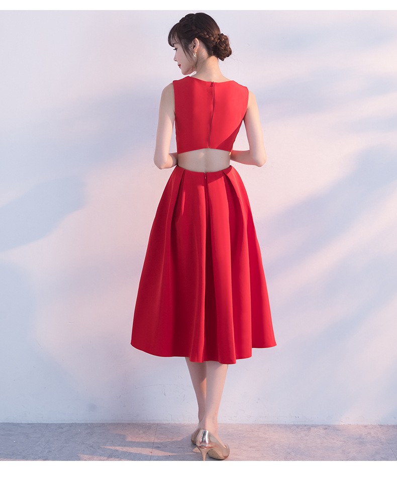 红色敬酒服新娘2018新款秋季婚礼中长款结婚小礼服回服连衣裙女