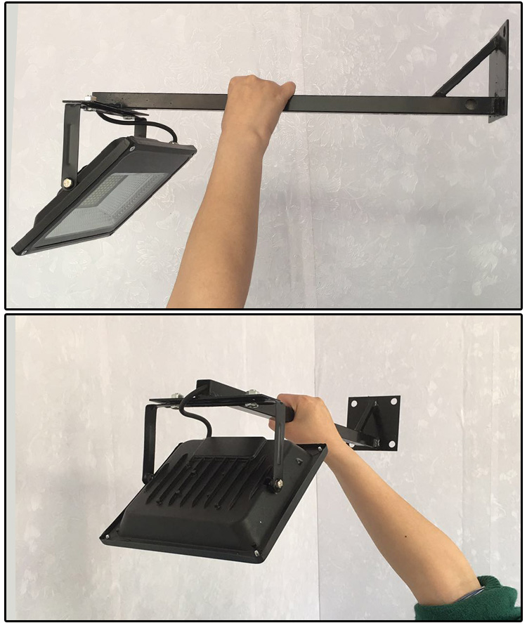 户外led防投光灯支架30w50w灯弯杆logo店铺招牌广告牌射灯杆