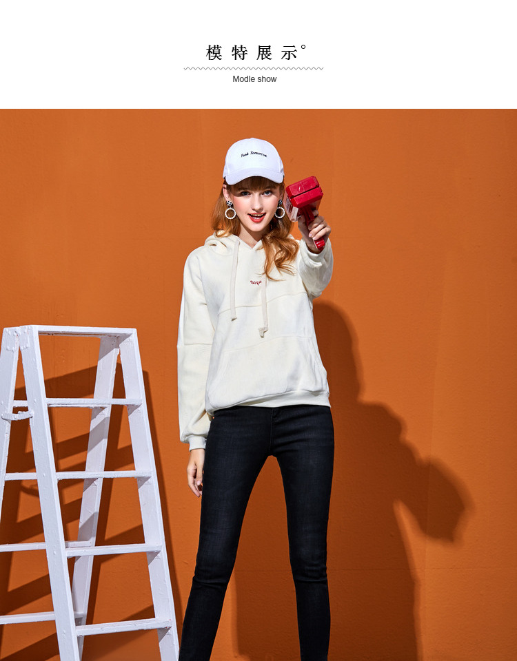 美丽衣橱金丝绒连帽卫衣女2019春新款bf原宿学生宽松显瘦上衣潮