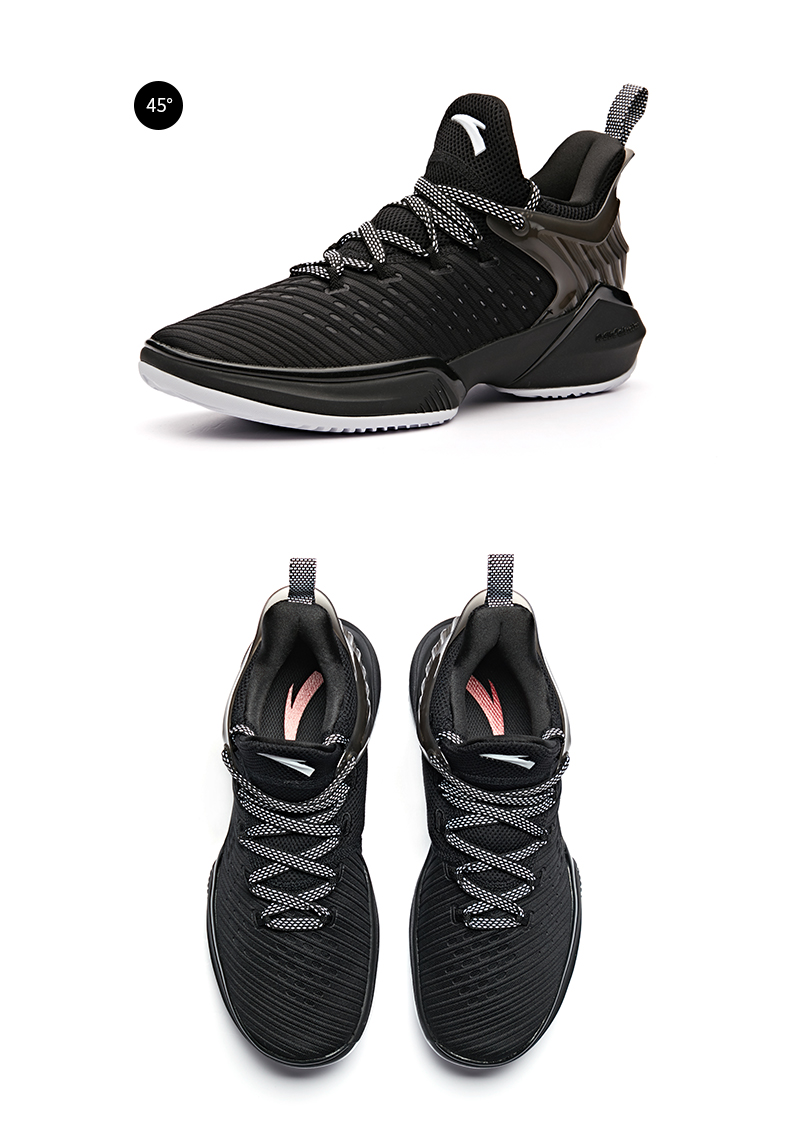 鞋男2018夏季新款低帮耐磨篮球外场利刃实战战靴118311061黑安踏白