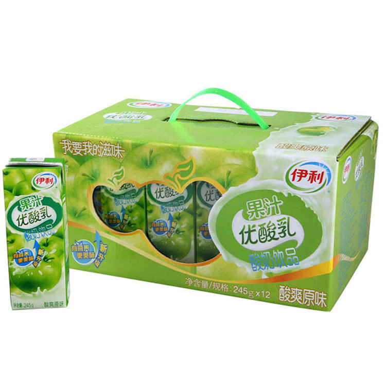 伊利果汁优酸乳原味12盒装一盒245g伊利酸奶牛奶乳品产发bx
