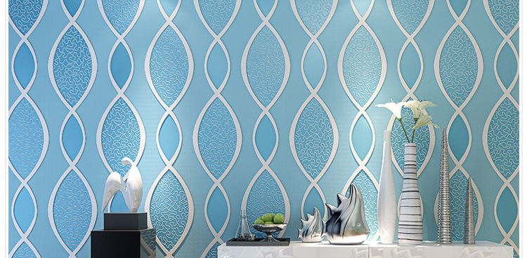 现代简约3d波浪纹无纺布墙纸客厅餐厅卧室电视背景墙壁纸金黄色17205