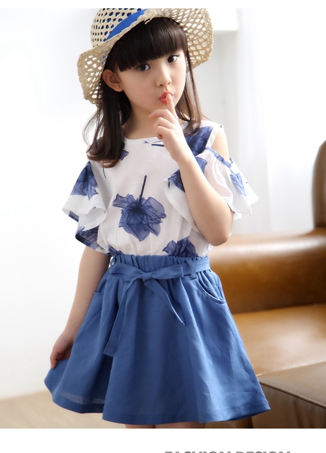 促销女童套装2017夏季小女孩裙子新款儿童装公主裙大童衣服学院风套裙