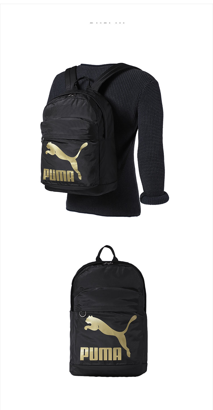 puma彪马运动包男女通用运动休闲双肩包0747990907479909黑色金色
