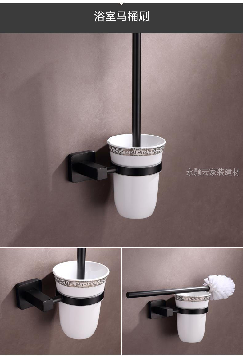 浴室挂件套装挂件卫浴五金复古双杆壁挂浴室金色卫生间铜挂件太空五金