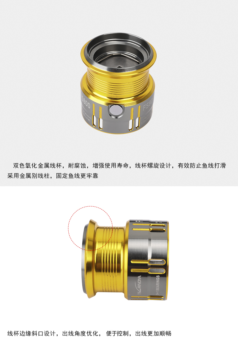 正品斜口浅线杯纺车轮路亚轮小8001000马口微物锋速鱼线轮