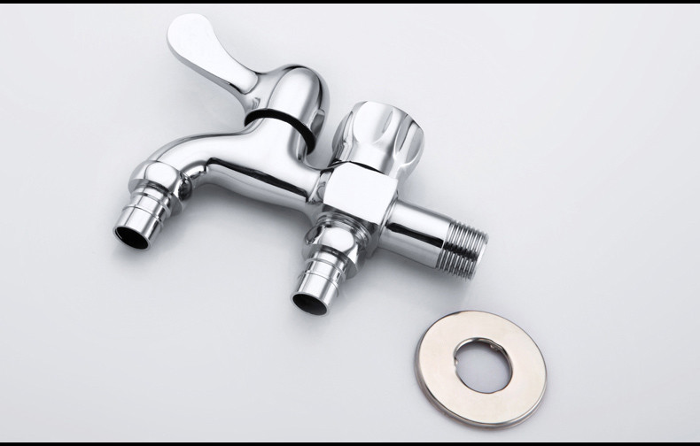 沐良卫浴全铜洗衣机水龙头双头加长双用多功能拖把池水龙头两用快开小