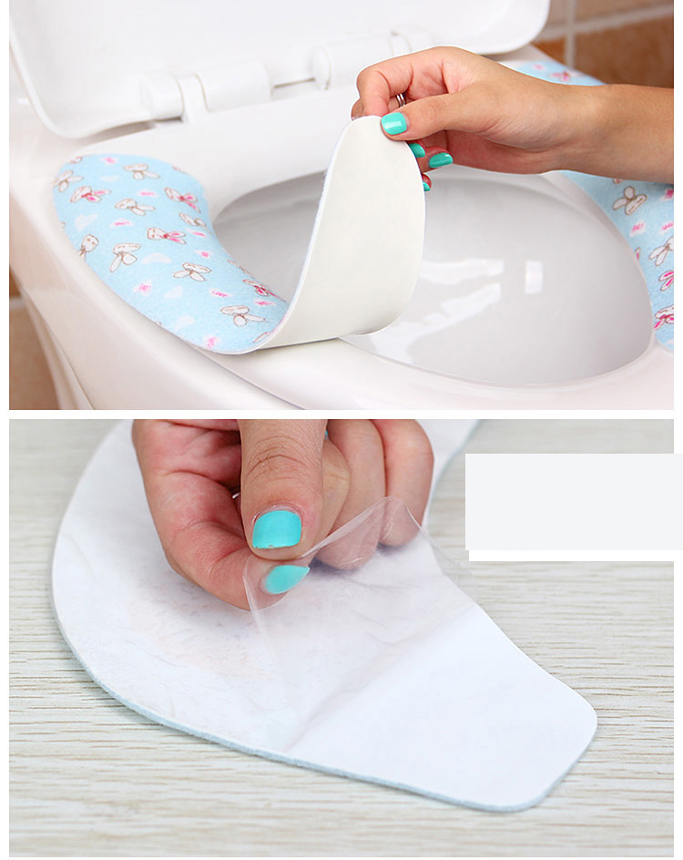 冬季夏季卡通粘贴式马桶垫马桶套坐垫坐便套厕所便携式马桶贴可爱创意