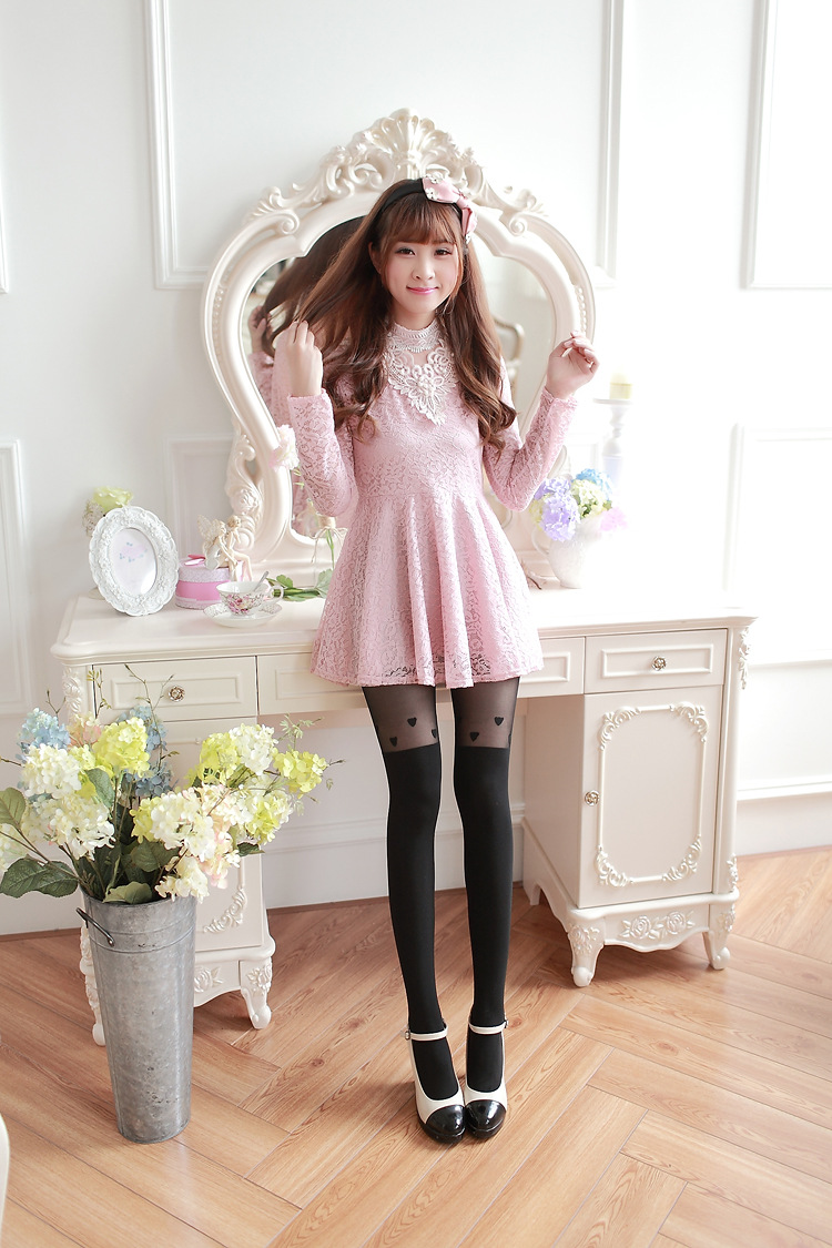 mtiny秋冬日系女学生假高筒拼接美腿连裤袜过膝长筒大腿性感打底丝袜