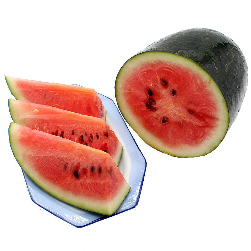 新鲜黑美人西瓜薄皮味甜时令新鲜水果一个重约5斤