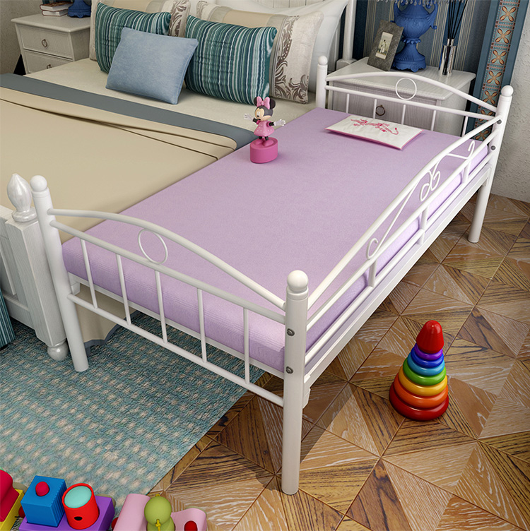 三面床幼儿床男孩女孩单人床铁艺公主床环保无油漆带护栏