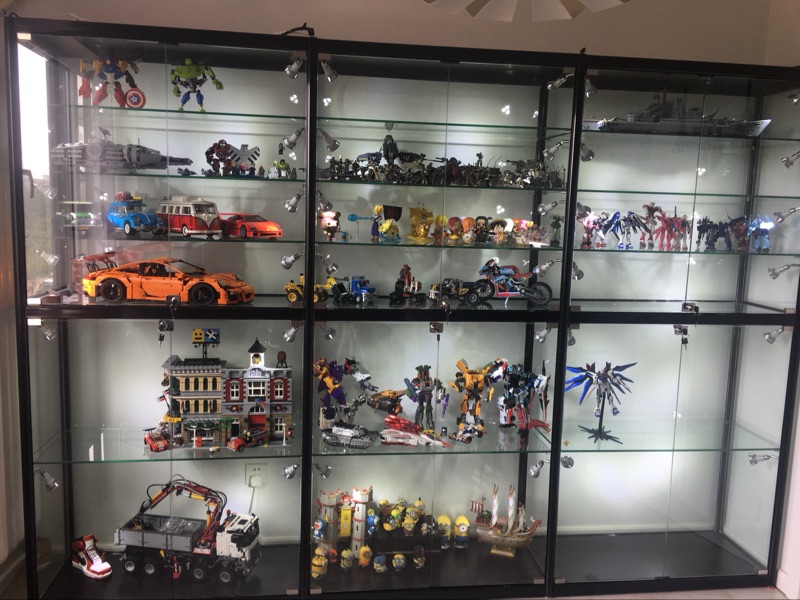 玻璃展柜高达手办展示柜化妆品陈列柜饰品展示柜奖杯奖牌展柜货架