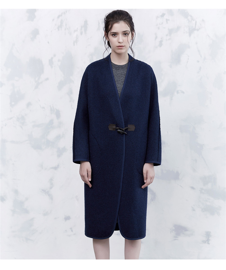 舒朗showlong中长款羊毛针织时尚大衣dsf4i369