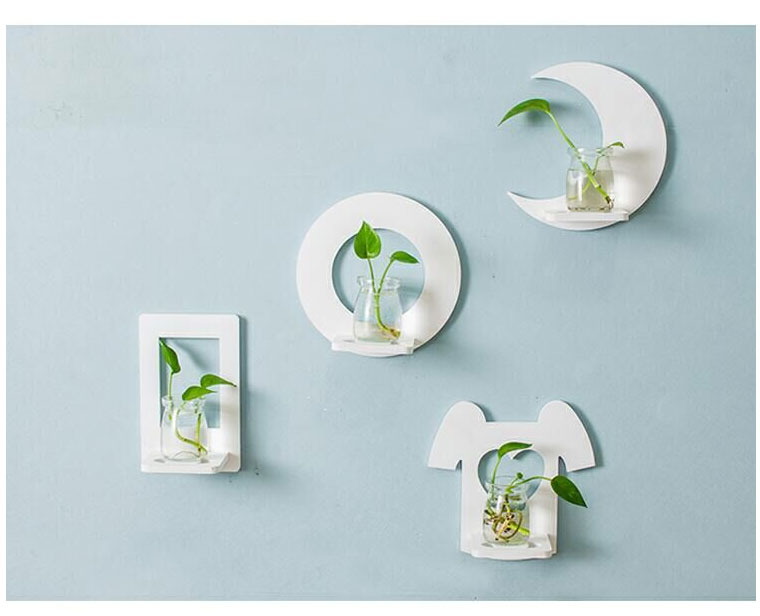 浅黄色粉色圆圈水培瓶6墙壁装饰卧室墙面墙上装饰品创意家居壁挂水培