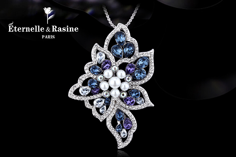 法国eternelle时尚百搭胸针 奥地利仿水晶胸花别针丝巾扣宴会首饰