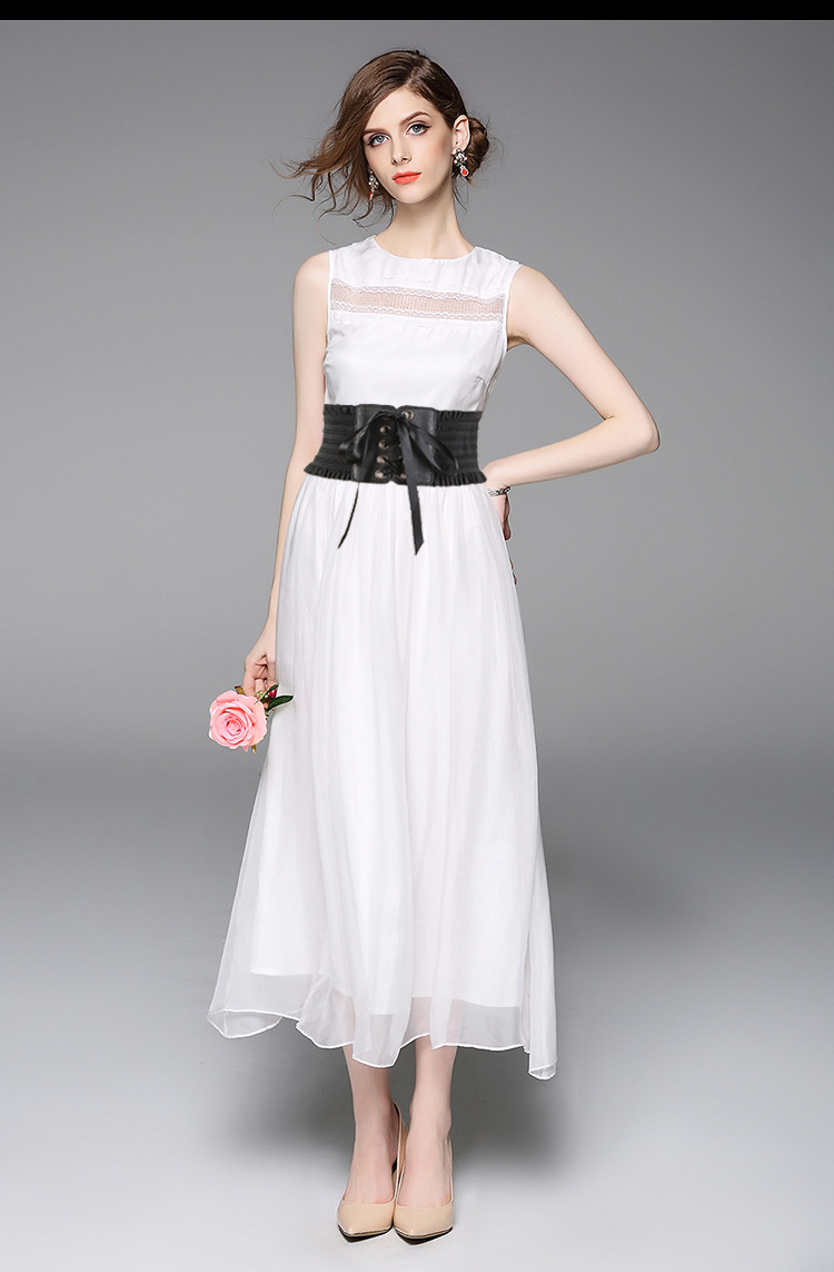 qma新款弹力宽腰封女绑带装饰配饰复古束腰连衣裙黑色宽腰带女系带