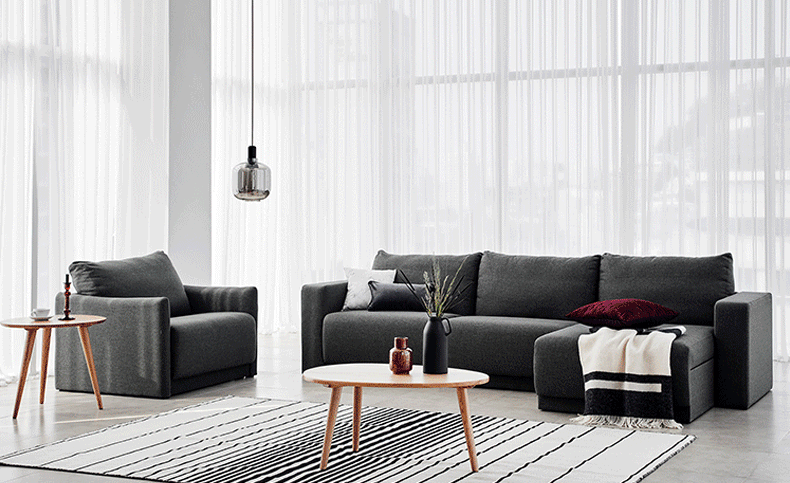 hanssem汉森家居北欧布艺储物收纳沙发小户型多功能大容量m206