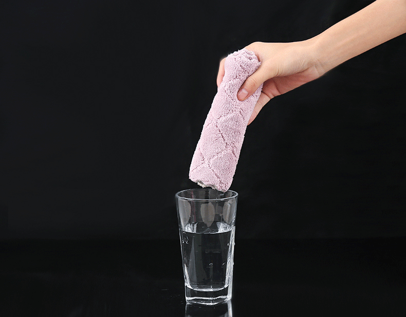 10条装山竹乌吸水抹布加厚双层超细纤维擦桌布厨房家用清洁洗碗巾洗碗