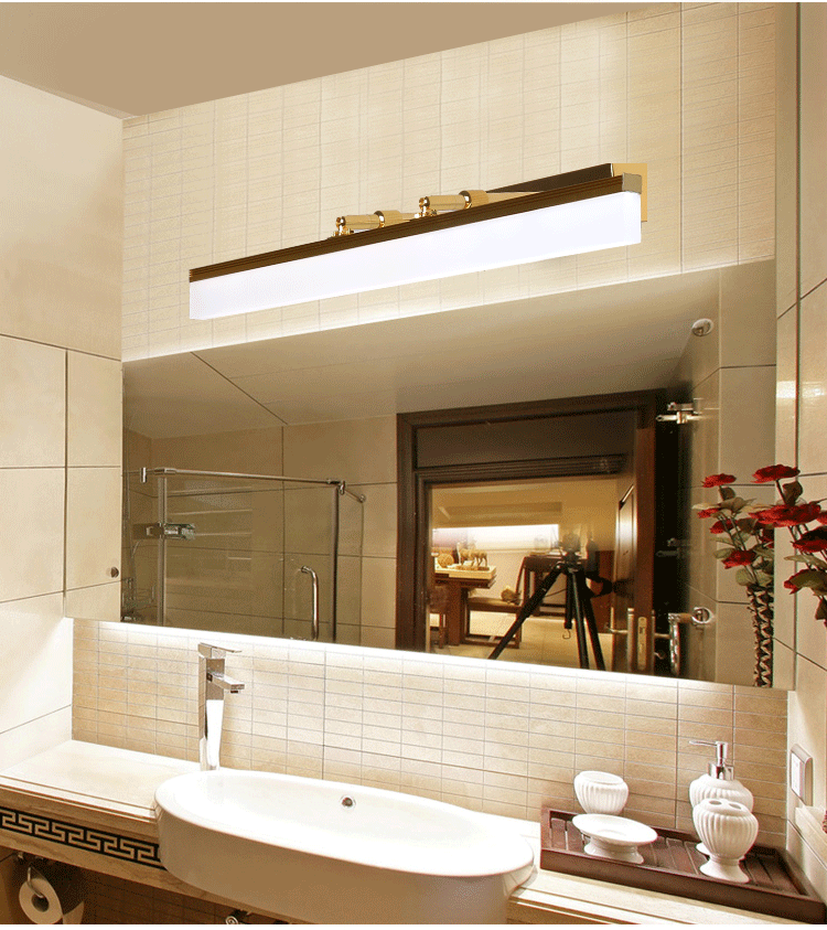 洗手盆灯镜前灯卫生间镜柜灯浴室化妆灯led镜面灯可伸缩镜灯银色-120