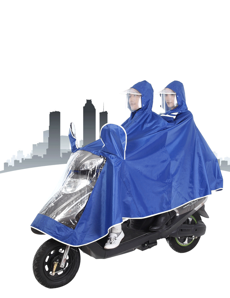 双防水电动车雨衣女电瓶车成人双人骑行摩托车单人雨披加大加厚男
