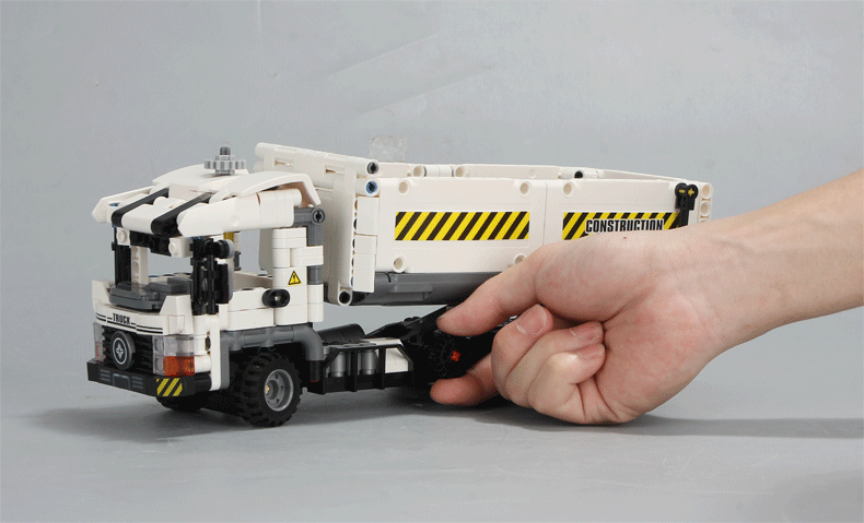 森宝工程科技系列吊臂推土运输车兼容乐高小颗粒积木拼装模型玩具