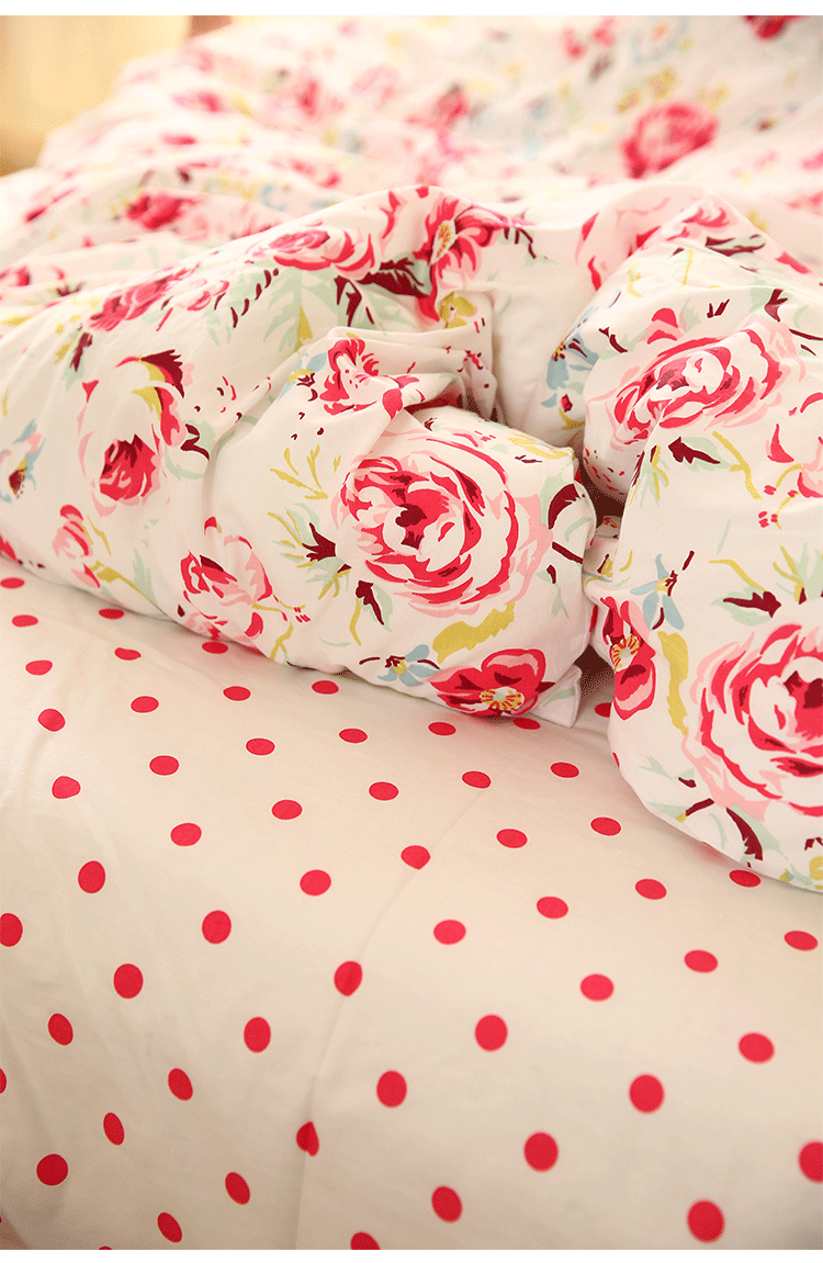 学生宿舍白色底蓝色小花田园清新秋季单件被套被罩