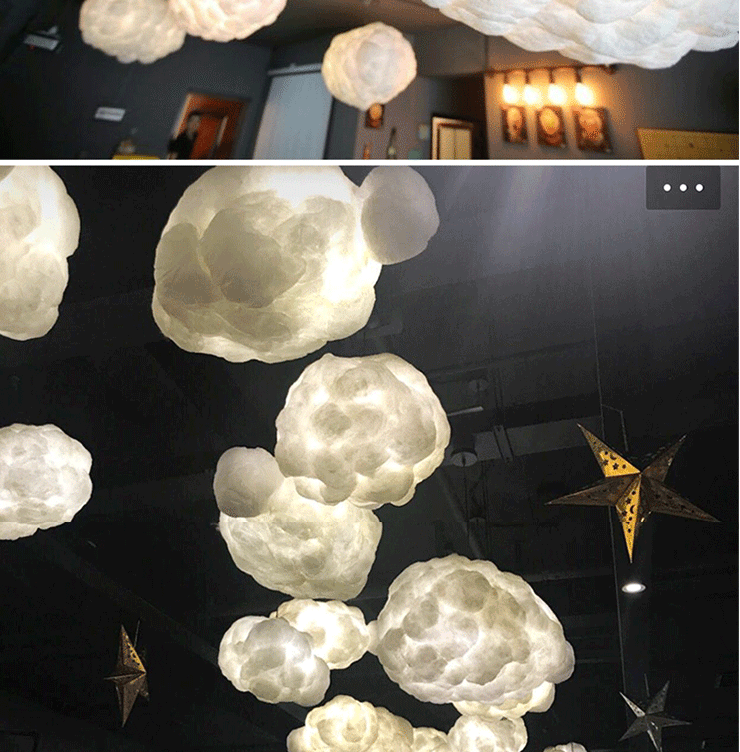 北欧云朵灯酒店大堂蚕丝灯乌云灯个性艺术儿童房咖啡厅胡桃里灯波迷娜