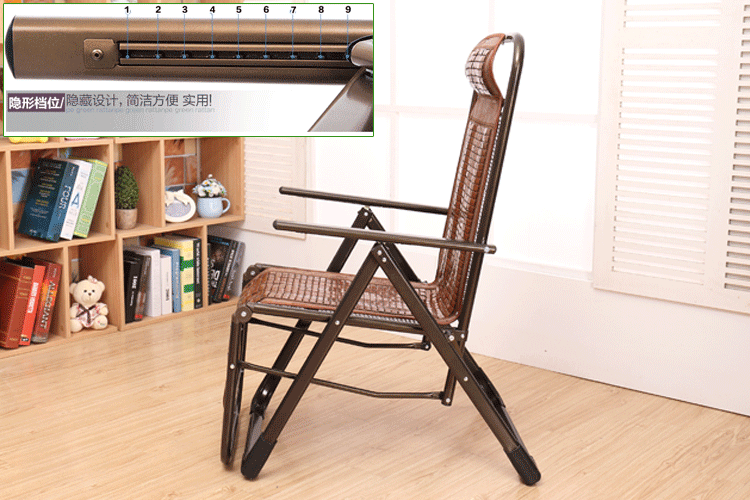 竹躺椅折叠午休沙滩凉椅靠背懒人椅办公室午睡椅阳台藤椅夏季躺椅
