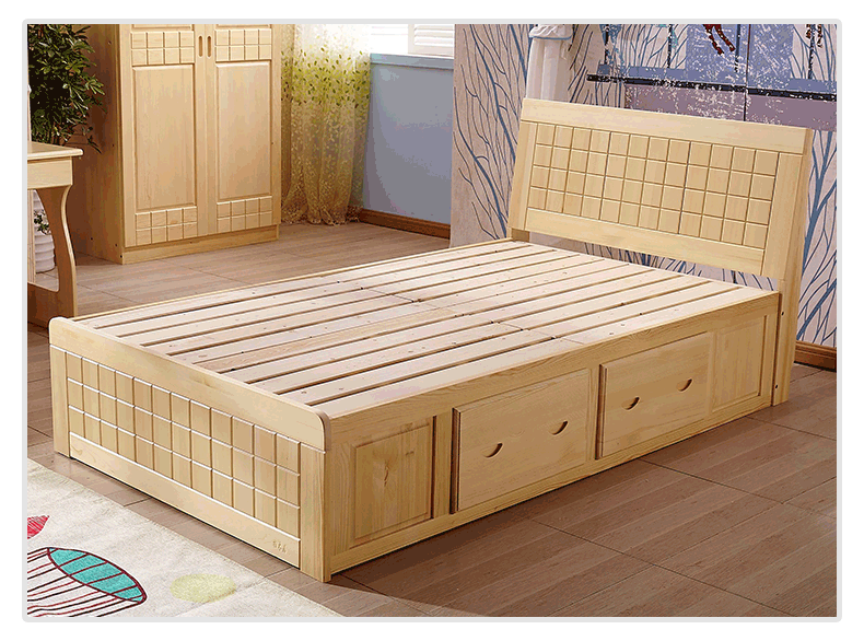 8米宽松木床2米实木高箱储物床