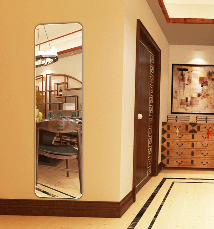 逸家伴侣室内镜子全身镜穿衣镜粘墙壁挂卧室试衣镜简约经济型免打孔无