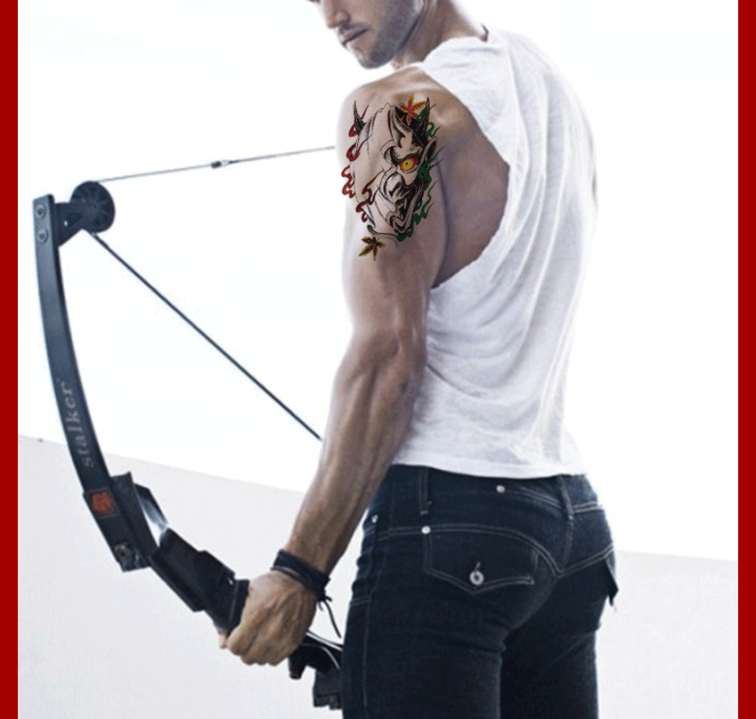 静闲居纹身贴纸防水半甲披肩图腾个性男霸气彩色纹身贴写真贴创意纹身