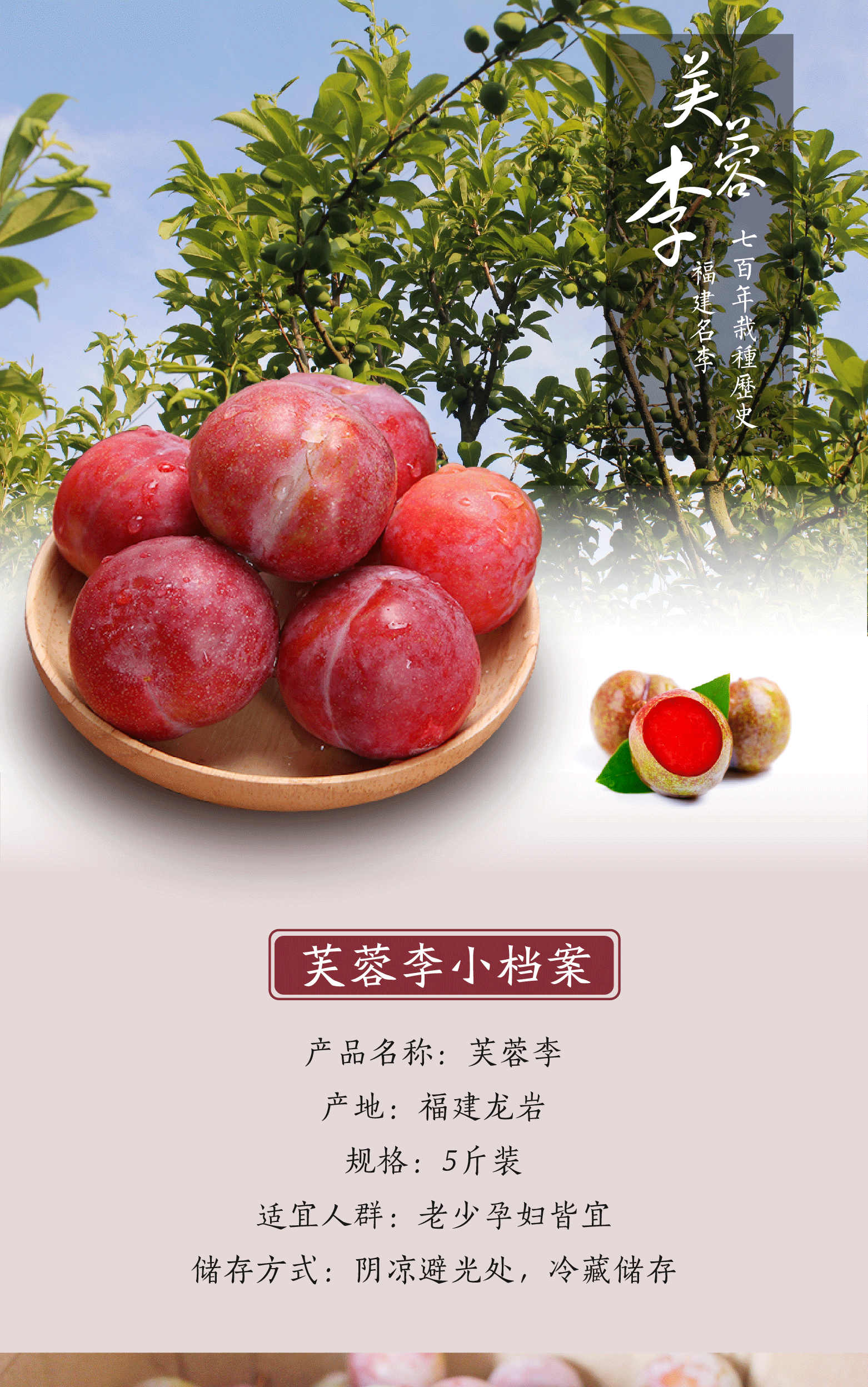 中华特色湘西馆苗家十八洞福建三华李芙蓉李5斤装单果