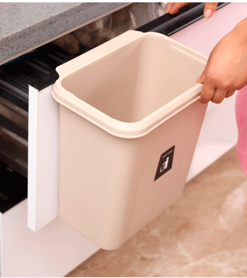 厨房挂式垃圾桶家用厨余垃圾迷你带盖收纳桶橱柜柜可挂悬挂式三维工匠