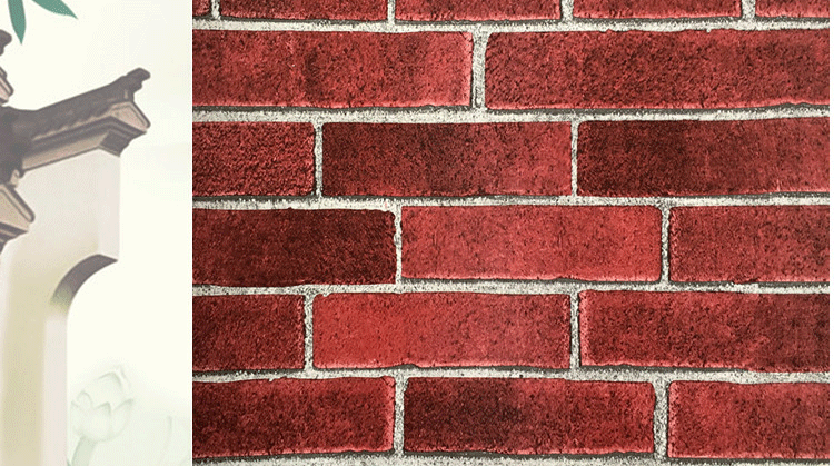 新品复古立体红砖墙纸仿古砖块砖头防水壁纸宿舍大学生服装店背景壹德