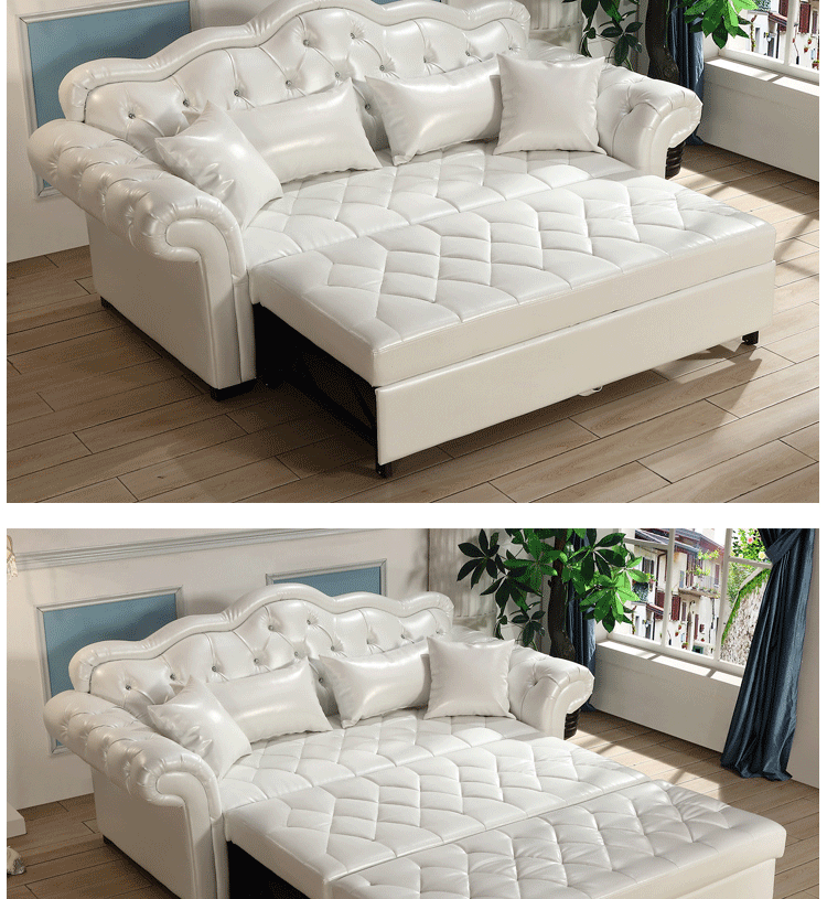 欧式沙发床两用真皮沙发床布艺双人12米15米可折叠多功能沙发床