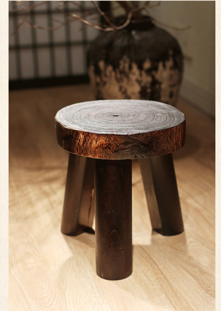 日式实木小圆凳儿童矮凳三脚凳换鞋凳洗衣凳小板凳家用茶几凳子