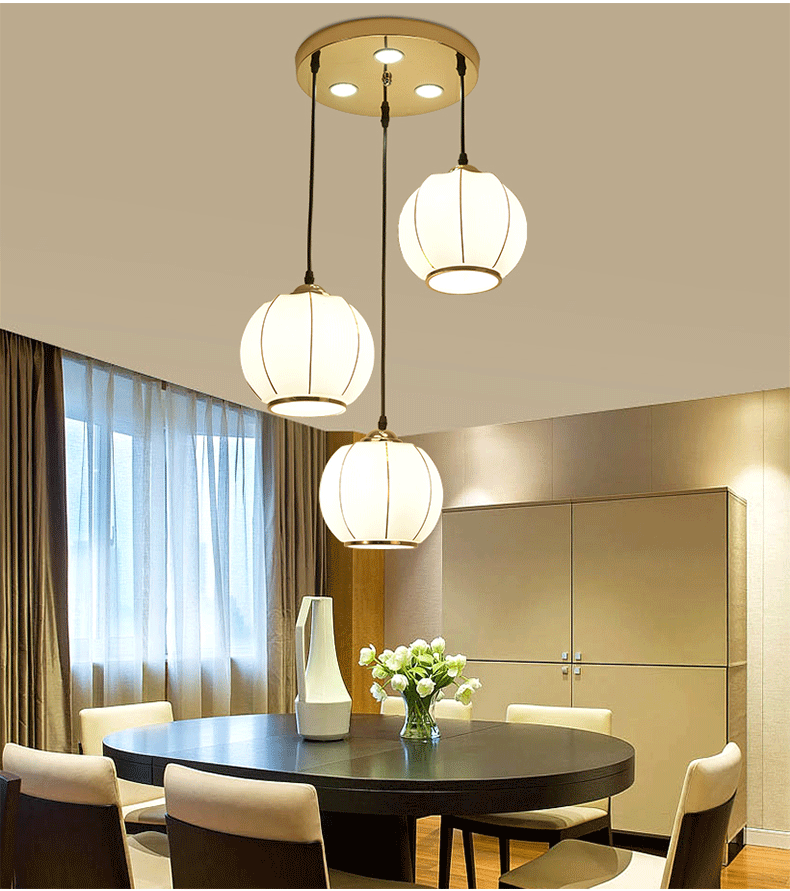餐厅吊灯现代简约三头创意餐桌灯时尚个性大气饭厅led客厅灯具粉红色