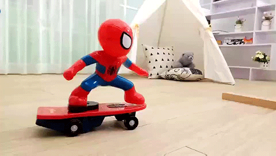 漫威正版授权遥控蜘蛛侠玩具 儿童遥控特技车翻斗车滑板车玩具 耐摔可