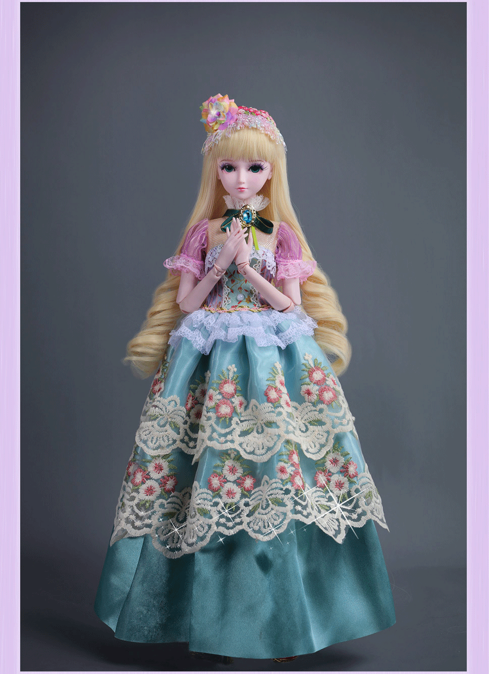 洛丽塔系列紫罗兰花嫁白光莹60厘米女孩儿童玩具叶罗丽仙子洋娃娃礼物