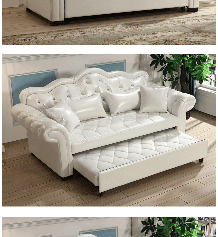 欧式沙发床两用真皮沙发床布艺双人12米15米可折叠多功能沙发床