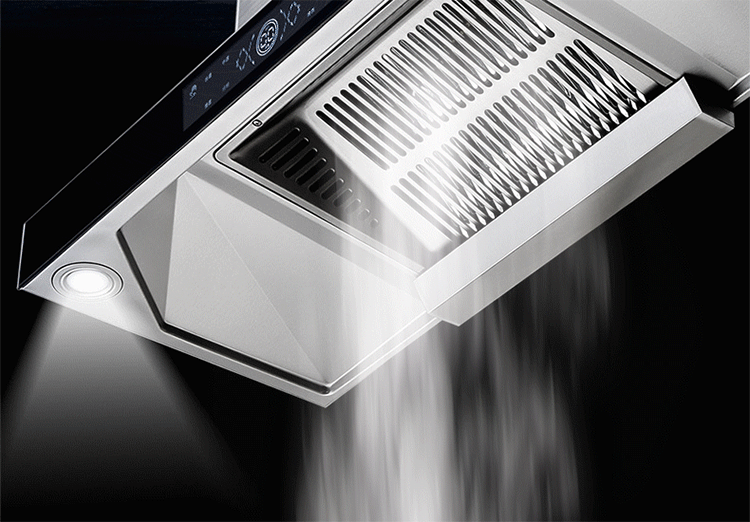 马可波罗欧式抽油烟机全屏体感14m06大吸力顶吸直排触控式易清洁