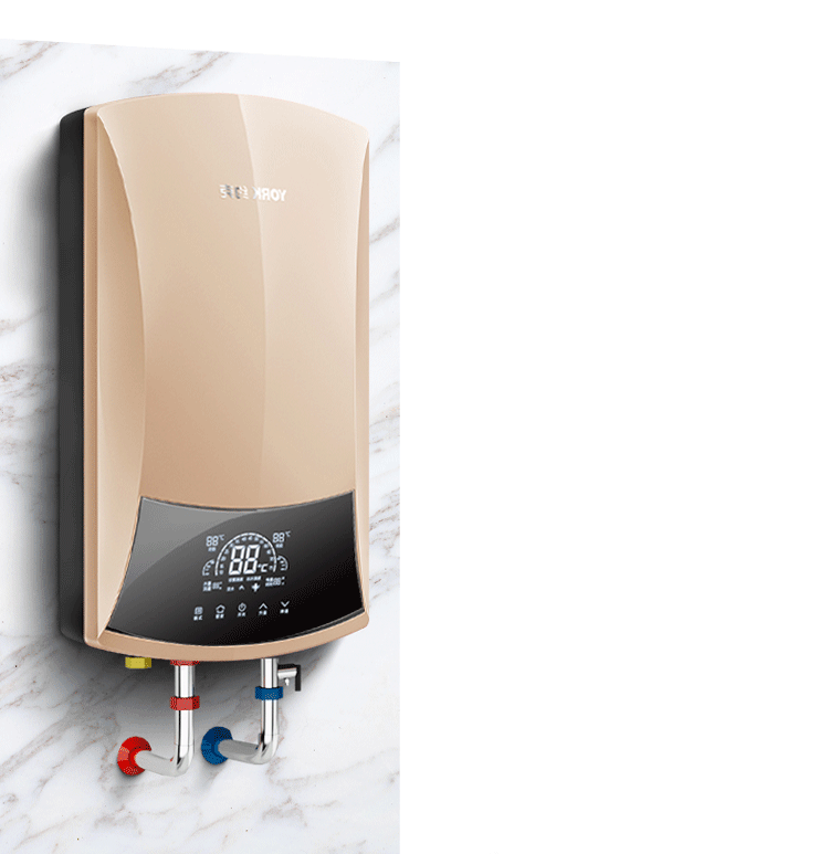 约克(york)传奇速热式电热水器家用淋浴双胆即热式 25l yk-s9-25金 竖