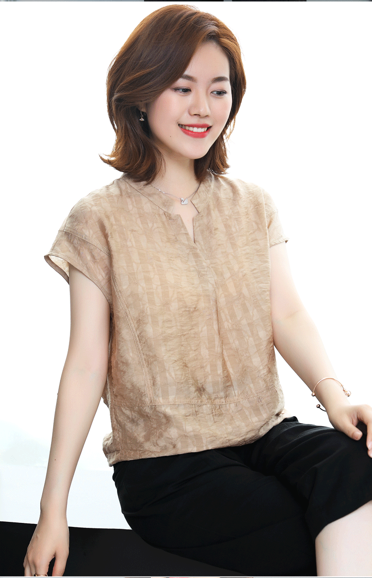 opzc女士t恤 棉麻短袖t恤女宽松韩版2018新款小衫半截袖夏装亚麻衬衫