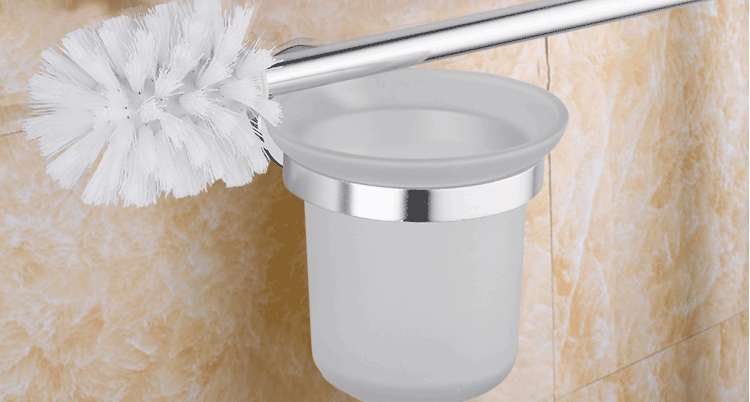 埃菲斯卡卫浴不锈钢马桶刷马桶杯磨砂玻璃杯p6508b